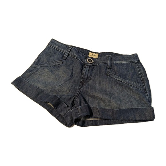 Anthropologie Level Ninety Nine Women's 8 Blue Jean Cuffed Shorts Low Rise Y2K - Picture 2 of 10